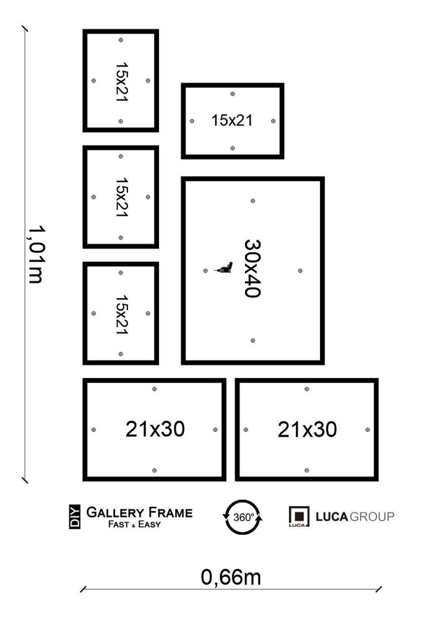Zestaw ramek PINIA 3 GF0022 - galeria ramek na 7 zdjęć