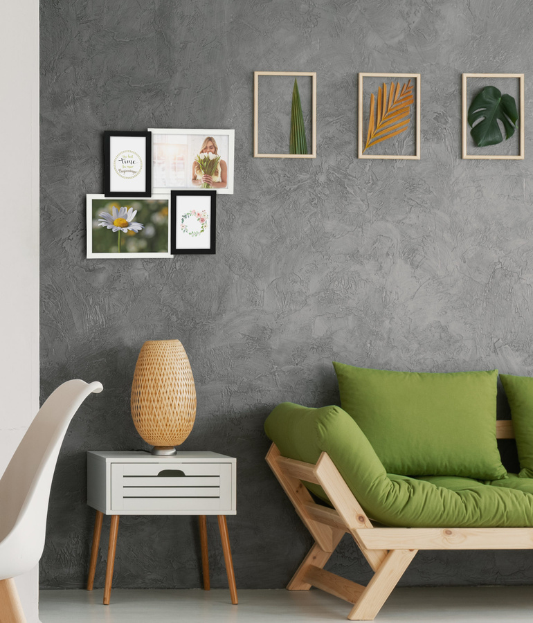 Multirama drewniana Black & White 44, zestaw ramek 2 X 10x15 cm, 2 X 15x21 cm - czarno-biała