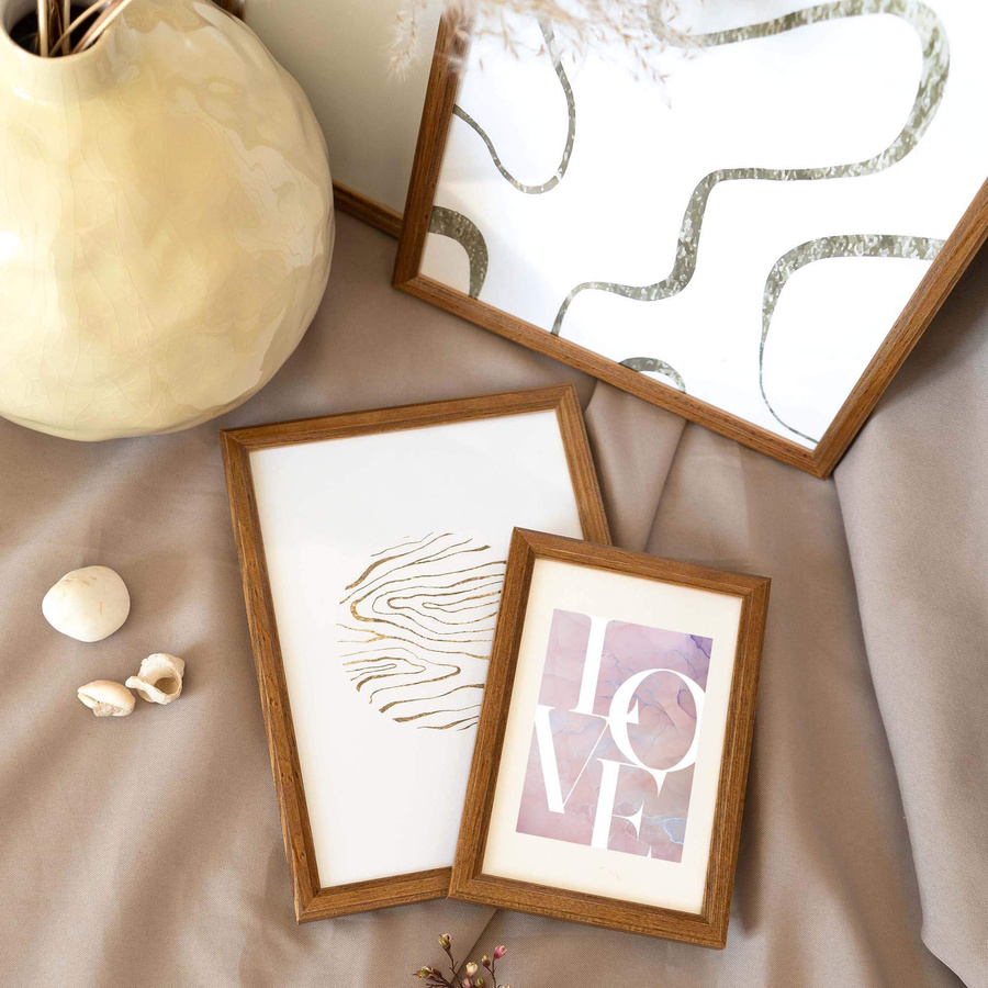 Ramka drewniana PRESTO 1855, szlachetna fotoramka na zdjęcia, plakaty lub rysunki - kolor brązowy