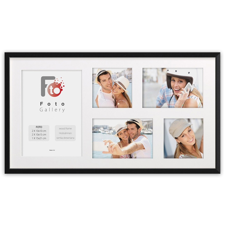 Ramka drewniana galeria passe-partout Black 27x50 - kolor czarny