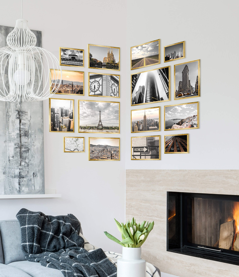 Zestaw złotych ramek galeria HIT 1 Z GF0009-CORNER