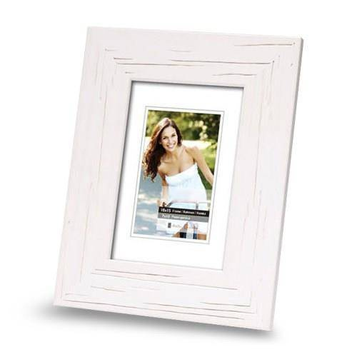Ramka drewniana SIBARI 2112, szeroka fotoramka na zdjęcia, plakaty lub rysunki - kolor biały