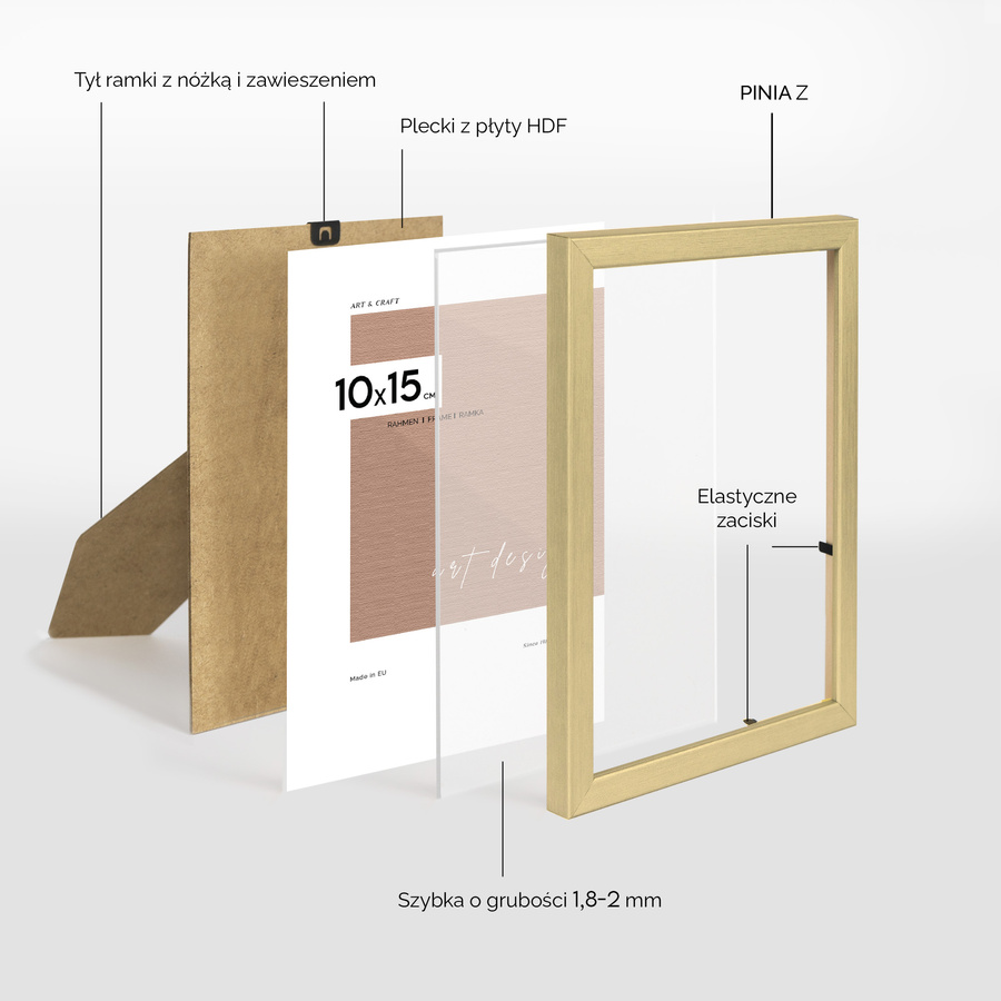 Ramka złota PINIA Z 10x15 cm