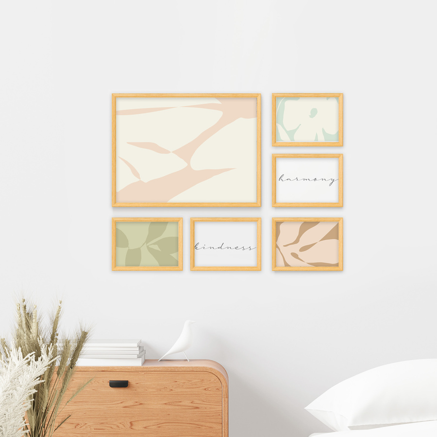 Galeria ścienna PRESTO 0 GF0002. Zestaw naturalnych ramek na ścianę