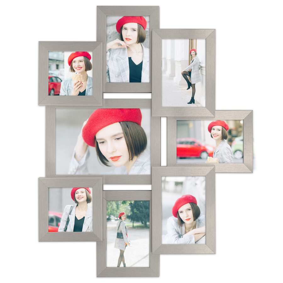 Multirama w srebrnym kolorze MULTI HEN S na 8 zdjęć ramka na zdjęcia