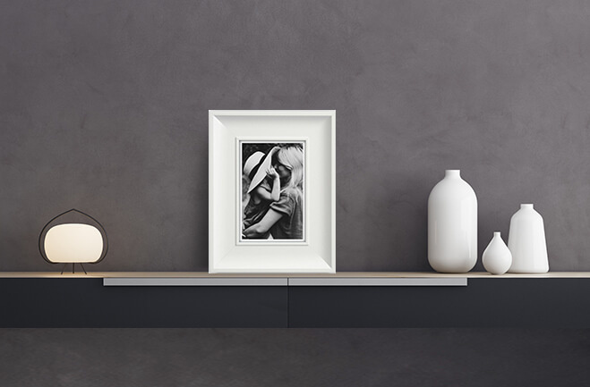 Ramka drewniana SALETTI 2125, klasyczna fotoramka na zdjęcia, plakaty lub obrazy - kolor biały