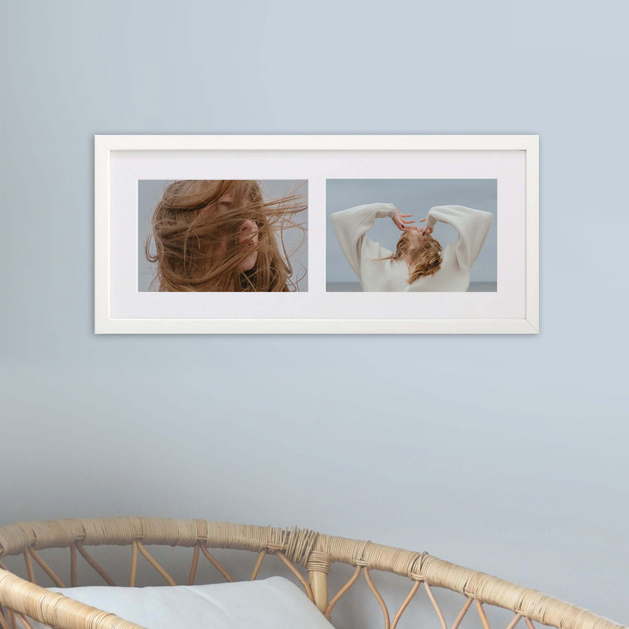 Ramka drewniana galeria passe-partout White 18x45 - kolor biały