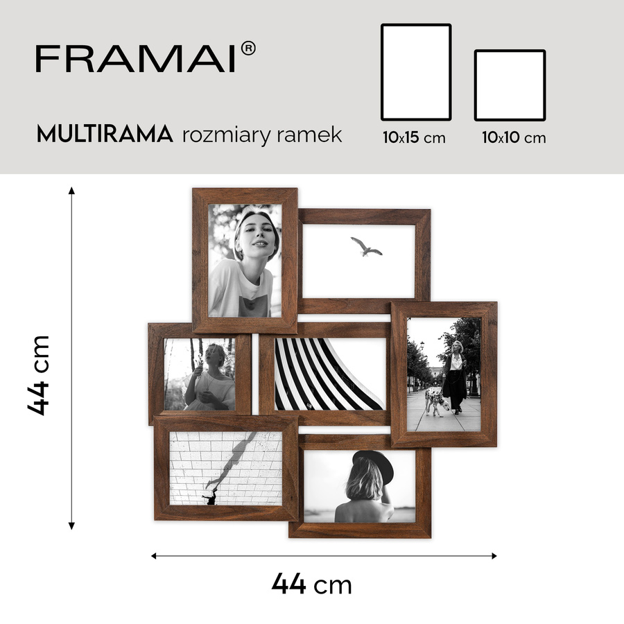 Multirama brązowa MULTI HEN 4 na 7 zdjęć ramka na zdjęcia