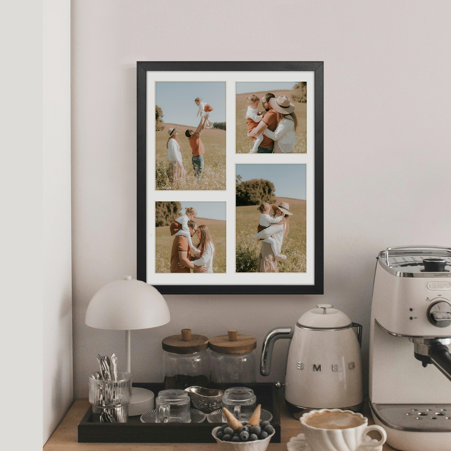 Foto galeria czarna 24x30 cm na 4 zdjęcia o wymiarach 10x15 cm 10x10 cm