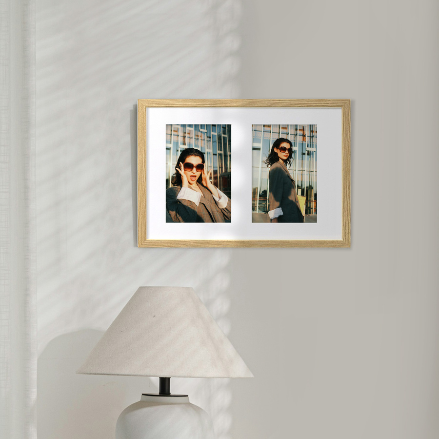 Ramka drewniana galeria passe-partout Natural 23x35 - kolor naturalne drewno