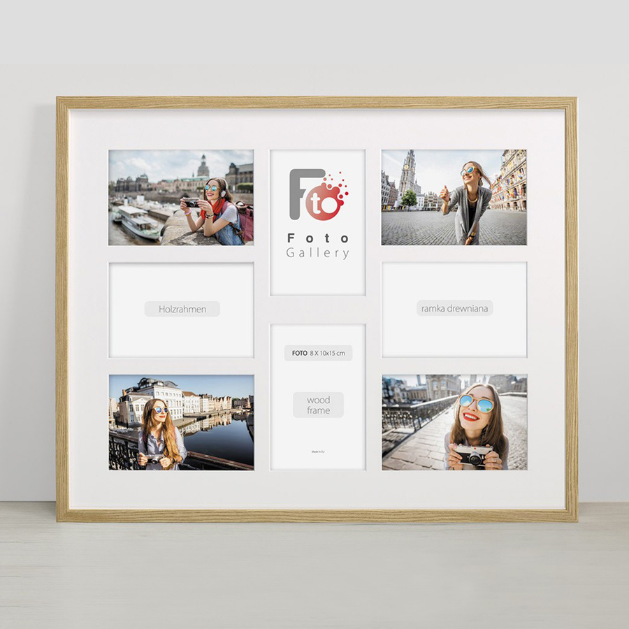 Ramka drewniana galeria passe-partout Natural 40x50 A - kolor naturalne drewno