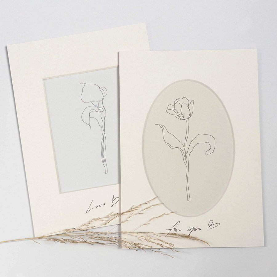 Passe partout 10x15 (6x9) BIAŁY OWAL MILK MLECZNY - LUCA Q5105