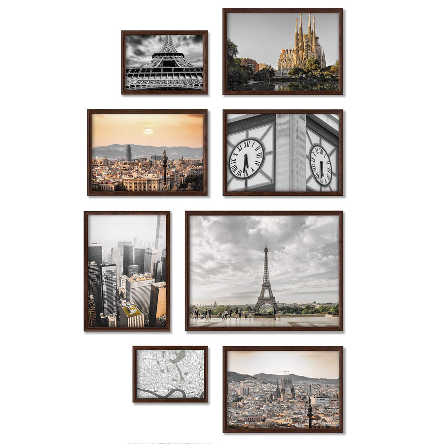 Zestaw brązowych ramek galeria HIT 4 GF0009-CORNER