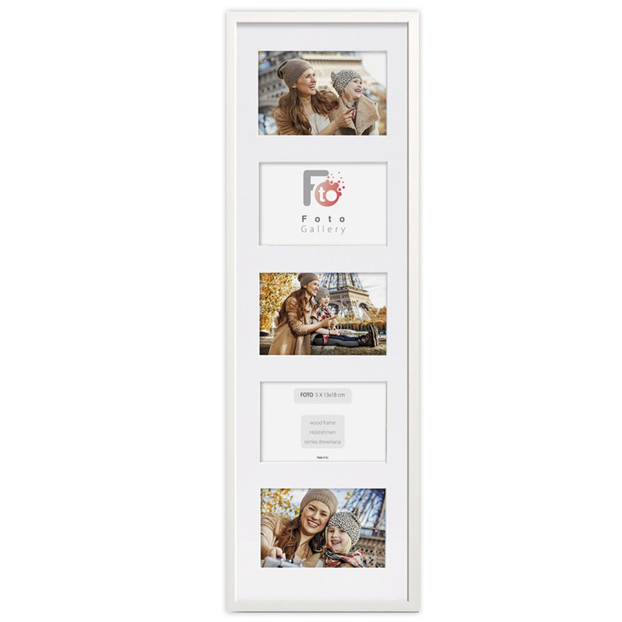 Ramka drewniana galeria passe-partout White 23x81 - kolor biały