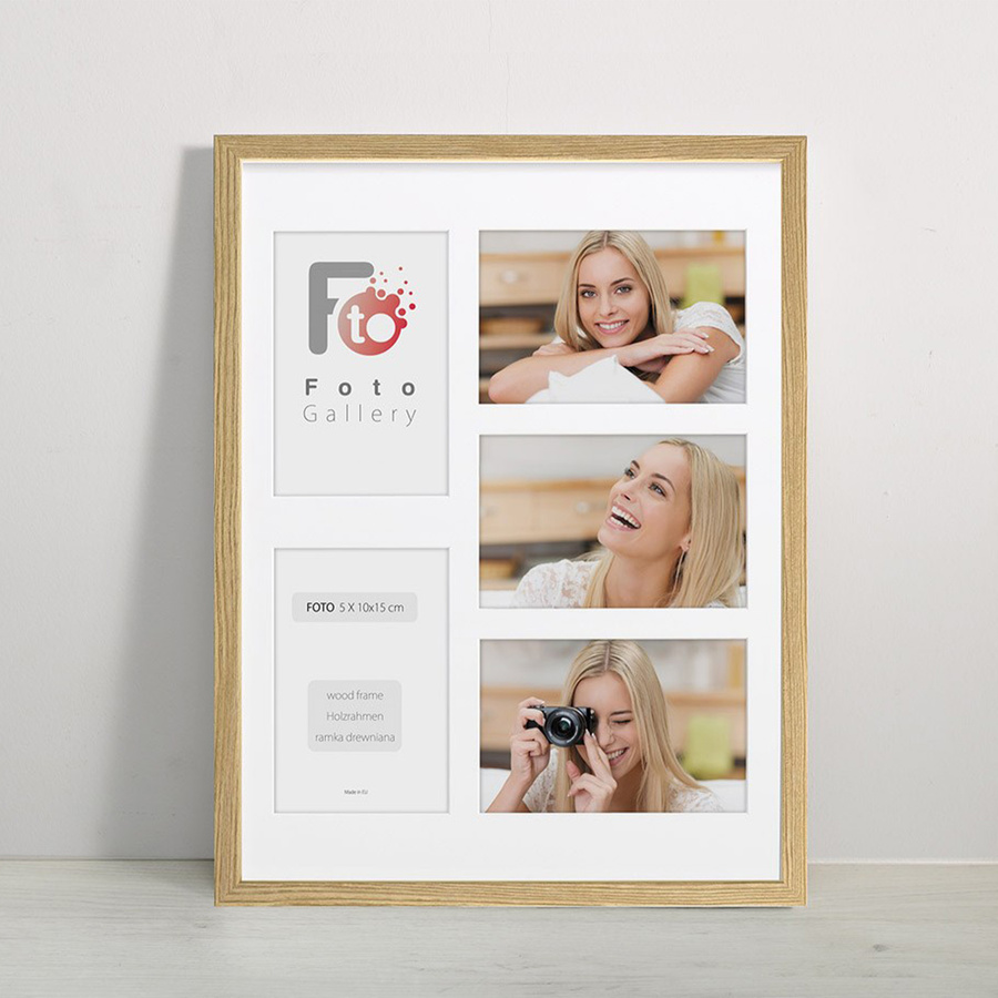 Ramka drewniana galeria passe-partout Natural 30x40 B - kolor naturalne drewno