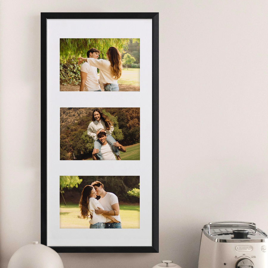 Ramka drewniana galeria passe-partout Black 23x50 - kolor czarny