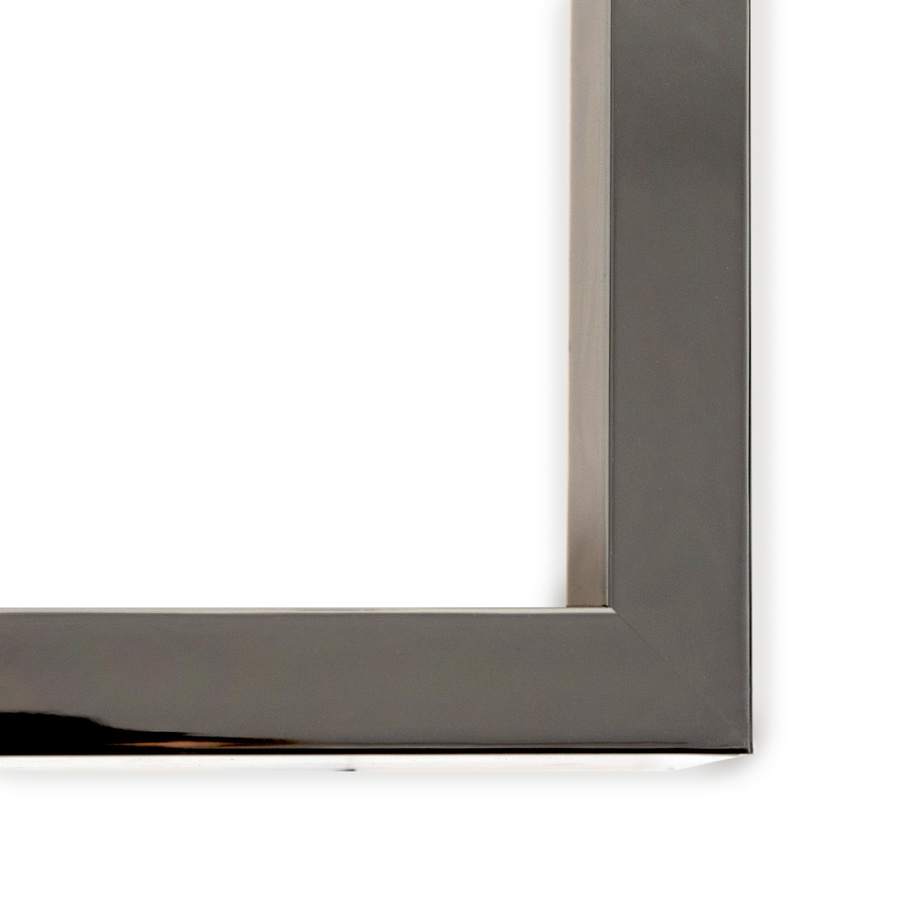 Ramka do zdjęć, obrazów, luster na wymiar LUCA #2458. Lustrzana chromowana, wysoka, drewniana oprawa - panel, kolor grafit