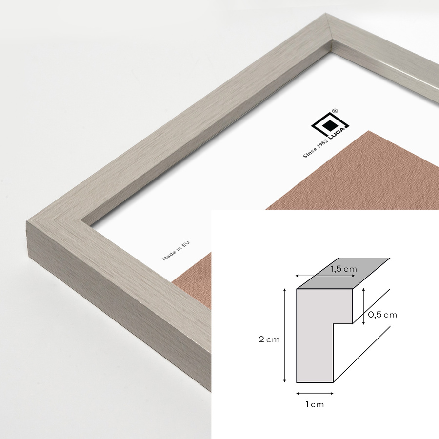 Srebrna ramka na zdjęcia w rozmiarze 50x50 cm