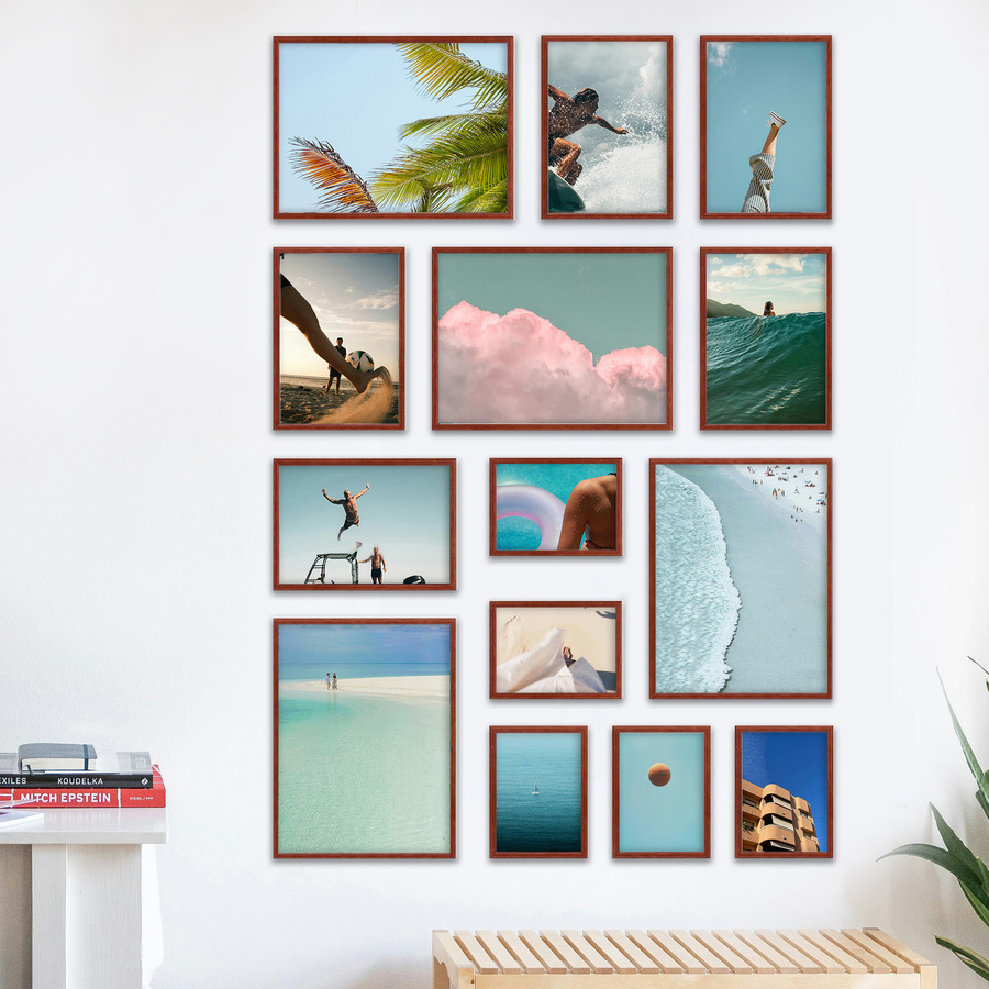 Galeria ścienna PRESTO 5 GF0001. Zestaw brązowych ramek na ścianę