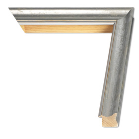 Rama do obrazów, zdjęć oraz plakatów na wymiar LUCA #3091. Klasyczna, drewniana oprawa - holkiel wysoki, kolor srebrny