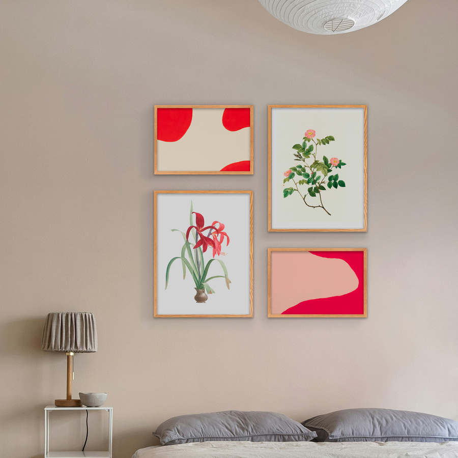 Galeria ścienna PINIA 00 GF0003. Zestaw dębowych ramek na ścianę