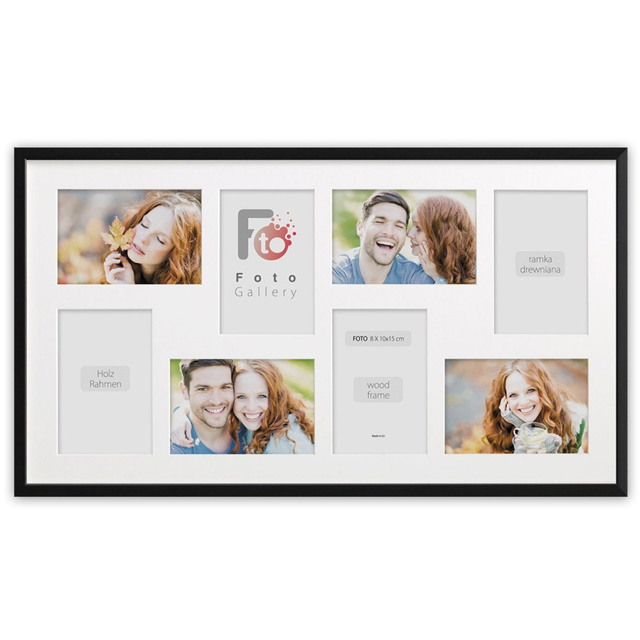 Ramka drewniana galeria passe-partout Black 33x60 - kolor czarny