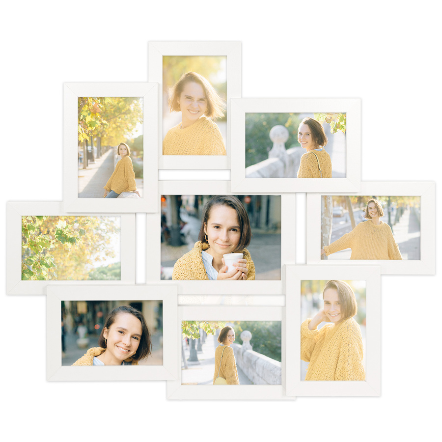 Multirama w białym kolorze MULTI HEN 1 na 9 zdjęć ramka na zdjęcia