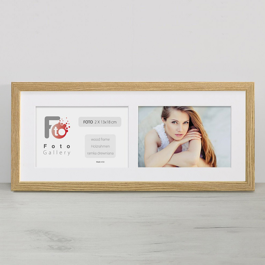 Ramka drewniana galeria passe-partout Natural 18x45 - kolor naturalne drewno