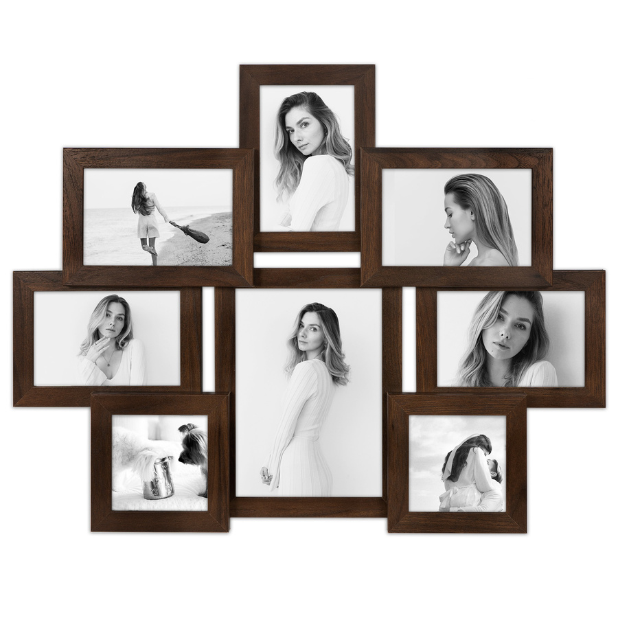 Multirama w brązowym kolorze MULTI  HEN 4 na 8 zdjęć ramka na zdjęcia