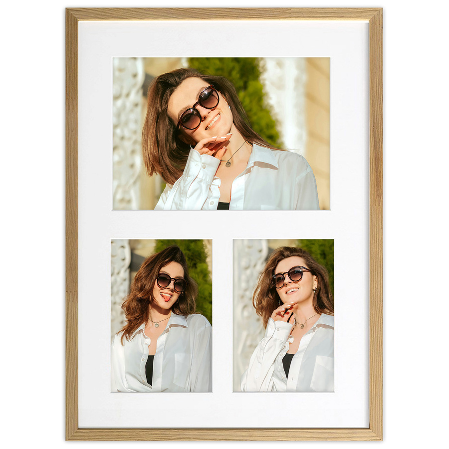 Ramka drewniana galeria passe-partout Natural 28x39 - kolor naturalne drewno