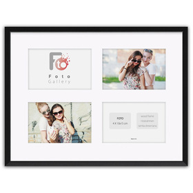 Ramka drewniana galeria passe-partout Black 30x40 A - kolor czarny