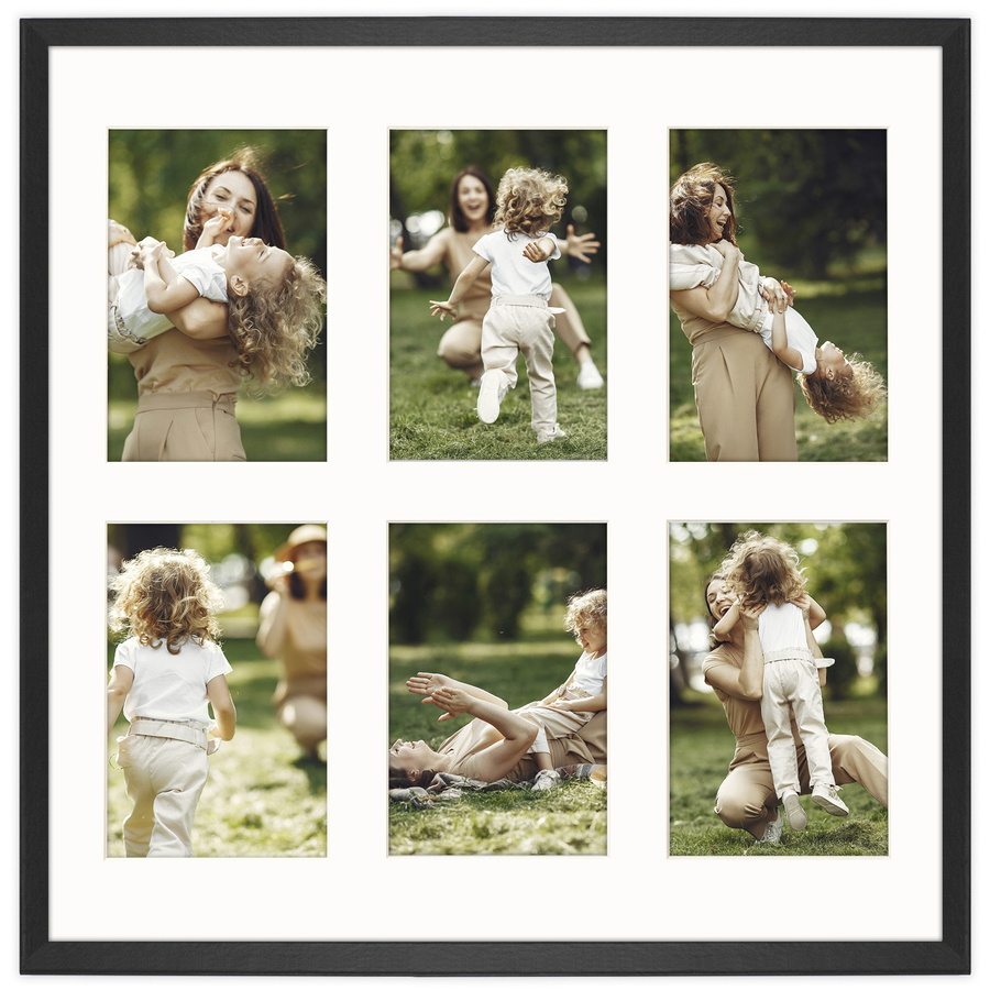 Foto galeria 40x40 cm na 6 zdjęć o wymiarach 10x15 cm kolor czarny