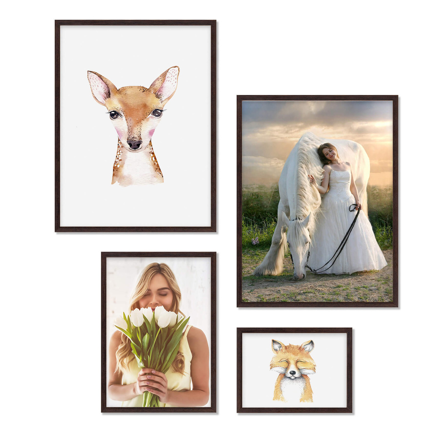 Zestaw brązowych ramek galeria Pinia 4 GF0008