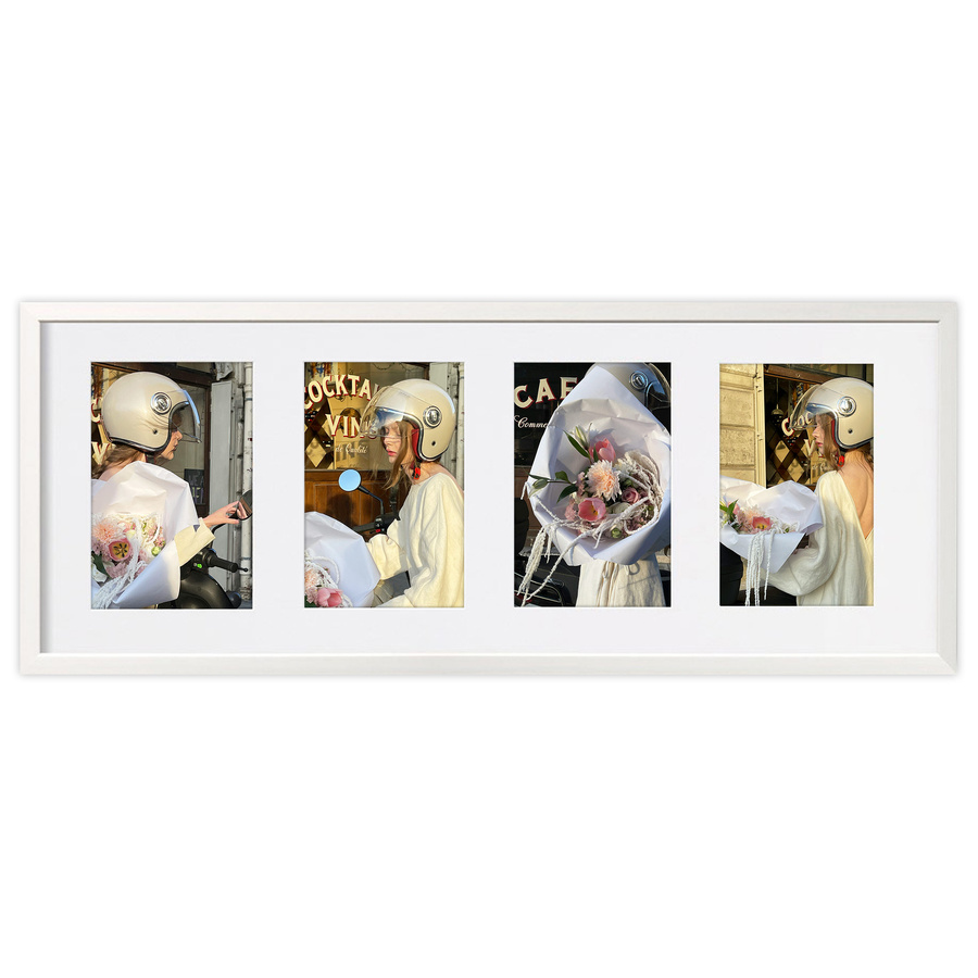 Ramka drewniana galeria passe-partout White 20x55 - kolor biały