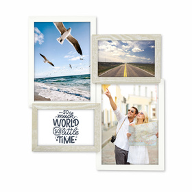 Multirama drewniana Cottage 44, zestaw ramek 2 X 10x15 cm, 2 X 15x21 cm - rustykalna