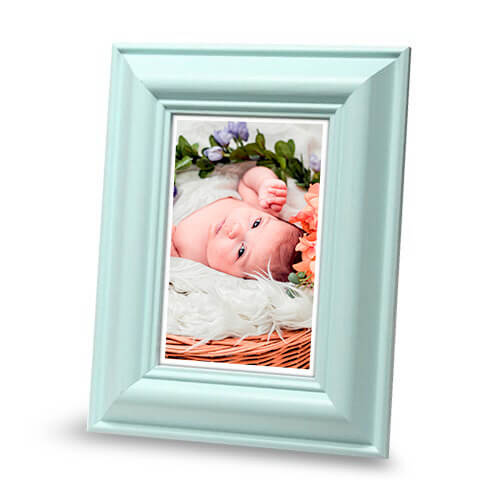 Ramka drewniana FAVARO 2143, nowoczesna fotoramka na zdjęcia, plakaty lub obrazy - kolor miętowy
