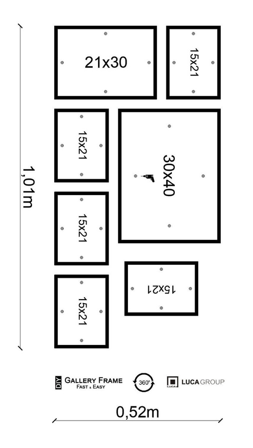Zestaw ramek PINIA 1 GF0023 - galeria ramek na 7 zdjęć