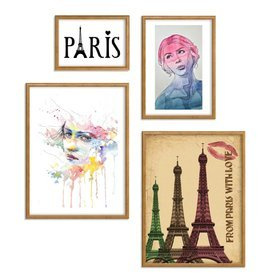 Zestaw dębowych ramek galeria 3 GF0008 1x 15x21 1x 21x30  2x 30x40 cm