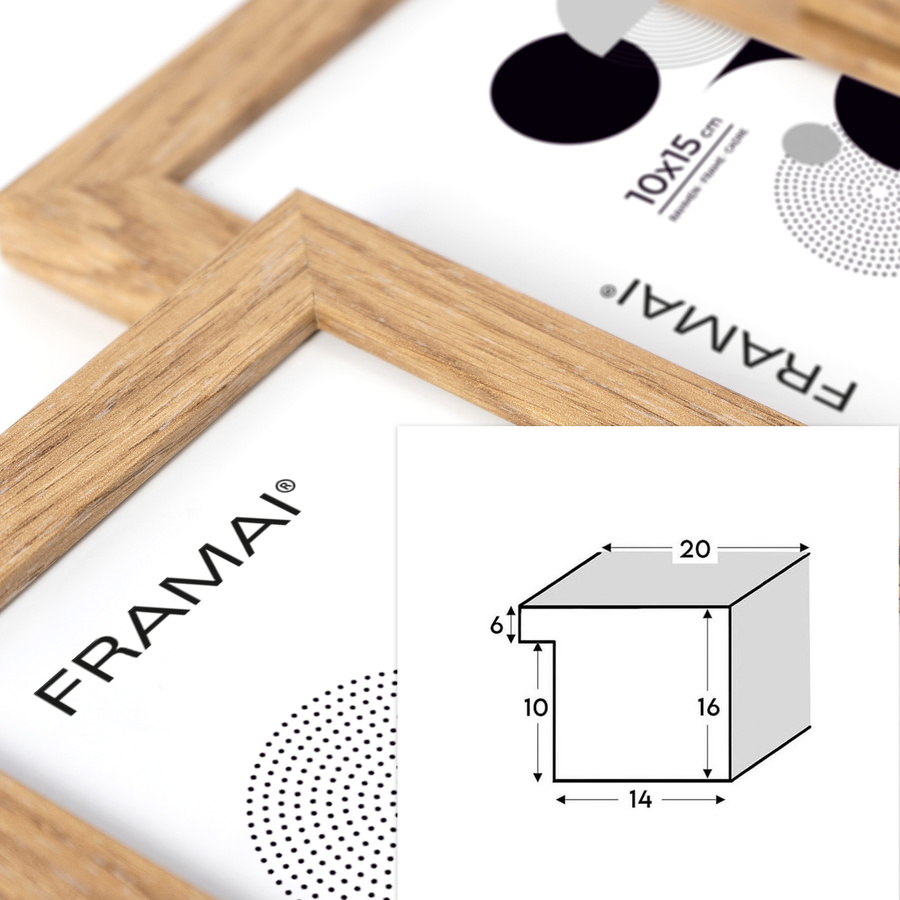 Multirama w dębowym kolorze MULTI HEN 01 na 8 zdjęć ramka na zdjęcia