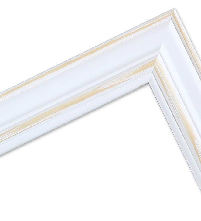 Ramka drewniana MAROTTA 2815, fotoramka na zdjęcia, plakaty lub obrazy - kolor biały, przetarcia