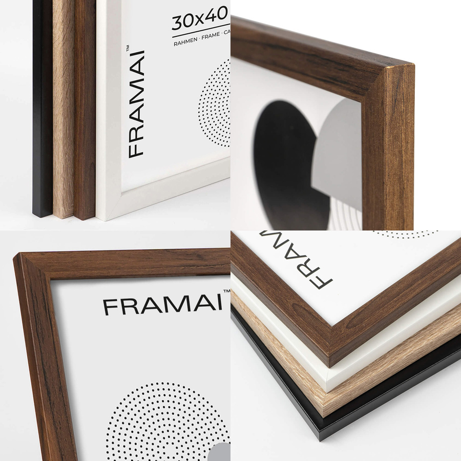 Brązowa ramka na zdjęcia w rozmiarze 30x40 cm