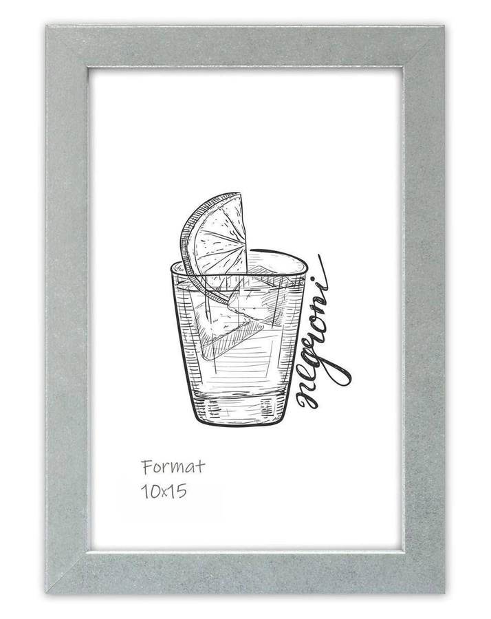 Ramka drewniana ARMO 2998, fotoramka na zdjęcia, plakaty lub rysunki - kolor srebrny