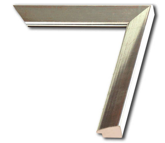 Rama do obrazów, zdjęć oraz plakatów na wymiar LUCA #1904. Skośna nowoczesna , drewniana oprawa - kolor srebrny połysk