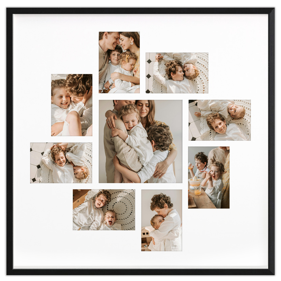 Ramka drewniana galeria passe-partout Black 60x60- kolor czarny