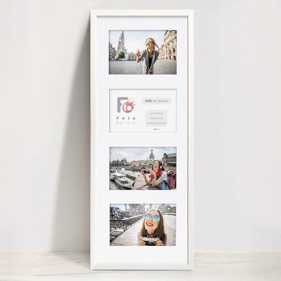 Ramka drewniana galeria passe-partout White 23x66 - kolor biały