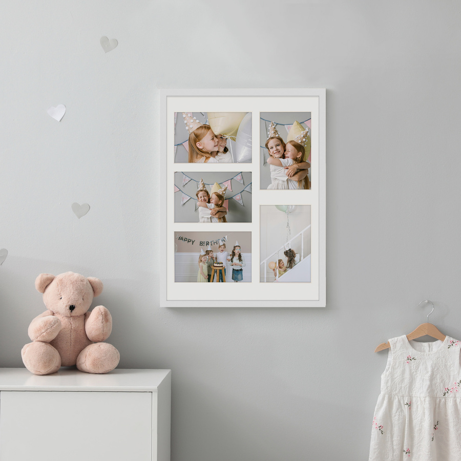 Foto galeria 30x40 cm na 5 zdjęcia o wymiarach 10x15 cm w białym kolorze