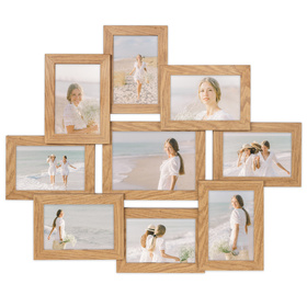 Multirama w dębowym kolorze MULTI  HEN 01 na 9 zdjęć ramka na zdjęcia