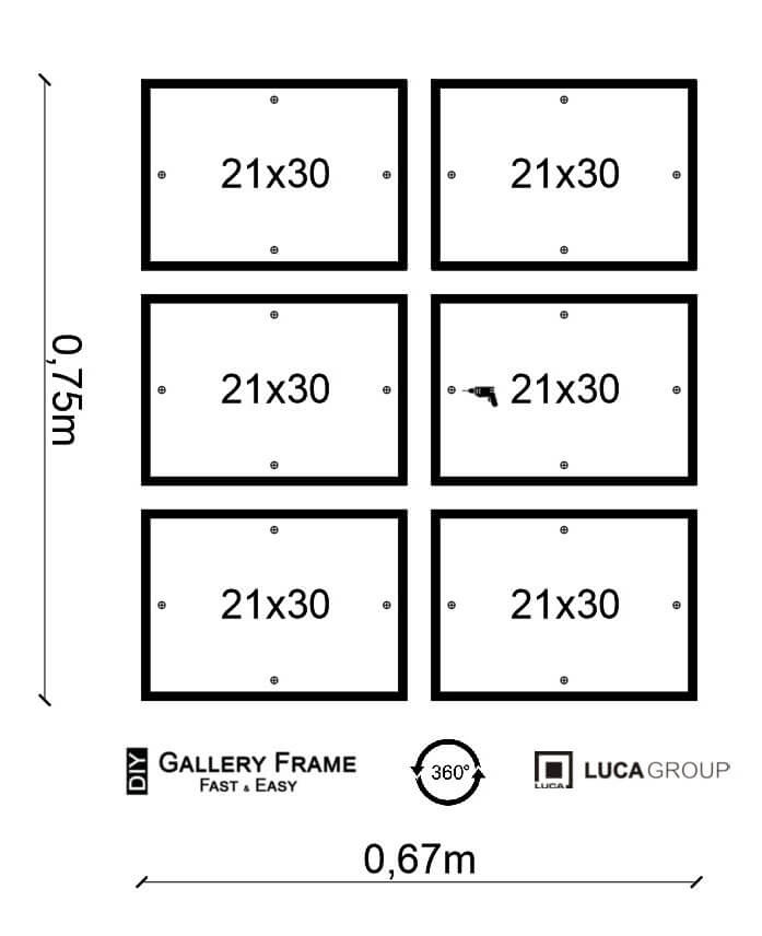 Zestaw ramek PINIA 2 GF0020 - galeria ramek na 6 zdjęć