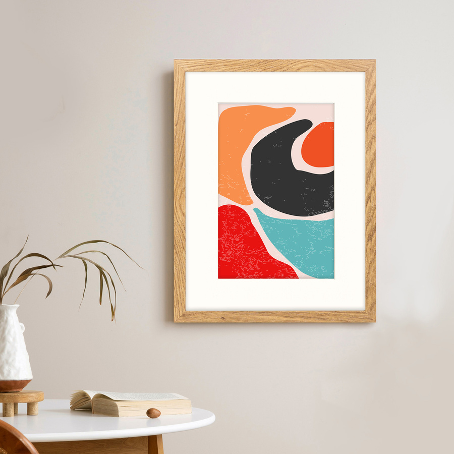 Naturalna ramka z passe partout na zdjęcia w rozmiarze 30x40 cm z passe partout 21x30 cm