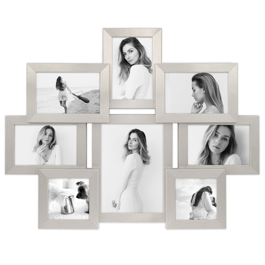 Multirama w srebrnym kolorze MULTI HEN S na 8 zdjęć ramka na zdjęcia